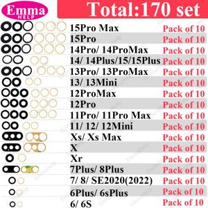 EmmaHelp 170Set ~ 34set iPhone 13 Pro Max 12 15 14 8 Plus XS XR 11 후면 카메라 렌즈 교체 용 후면 카메라 유리 도매