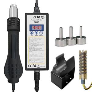 핫 에어건 8858 마이크로 리워크 솔더링 스테이션 LCD 디지털 헤어 드라이어 (납땜용) 220V 650W 열풍기 용접 수리 도구