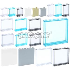MARUMINE MOC 빌드 블록 부품 창 유리 집 투명 벽 패널 87552 87544 60581 87543 59349 크리 에이 티브 벽돌 액세서리