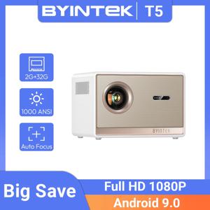 바이인텍 T5 맥스 풀 HD 1080P 프로젝터 4K 1000ANSI 안드로이드 와이파이 6 자동 초점 전문 베이스 홈 시어터 프로젝터 비디오용