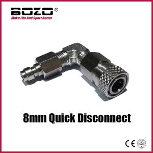 HPA 8mm, 남/여형, 빠른 연결 방식, 90도 각도 어댑터, 스테인리스 스틸, 4500psi/310bar
