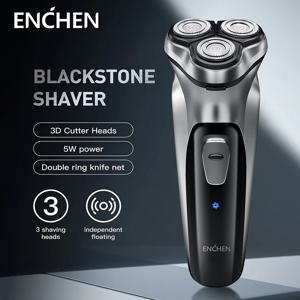 ENCHEN Blackstone 남성용 전기 로터리 면도기 3D 플로팅 블레이드 세척 가능 Type-C USB 충전식 면도 수염 기계