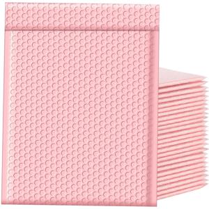 100 Pcs 라이트 핑크 버블 메일러 패딩 봉투 셀프 인감 메일 링 봉투 메일러 배송 봉투 비즈니스 포장