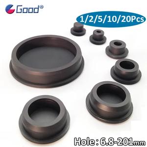 구멍 캡이 있는 검정색 실리콘 고무 플러그 파이프 튜브 삽입 스토퍼 방진 마개 6.8mm~68.6mm