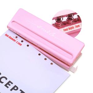A4 A5 A6 B7 유제품 플래너 주최자 용 조정 가능한 6 홀 데스크탑 펀치 펀처 6 시트 용량의 6 링 바인더