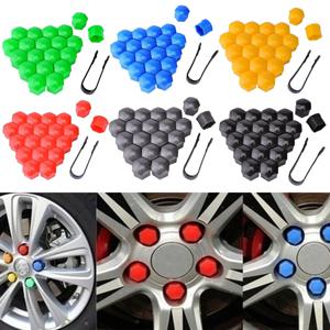 17mm/19mm/21mm 20Pcs 자동차 바퀴 너트 캡 보호 커버 캡 자동 허브 나사 커버 검은 자동차 타이어 볼트 너트 캡 타이어 장식