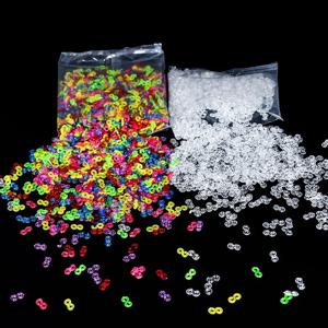 300pcs 아크릴 S 클립 Loom 고무 밴드 클립 목걸이 팔찌에 대 한 플라스틱 쥬얼리 커넥터 다채로운 걸쇠 리필 키트 만들기