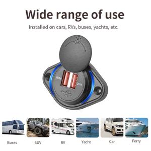 12-24V 듀얼 포트 자동차 충전기 소켓 자동차 오토바이 트럭 ATV RV 보트에 대 한 슬라이딩 캡과 USB 충전기 콘센트 전원 어댑터