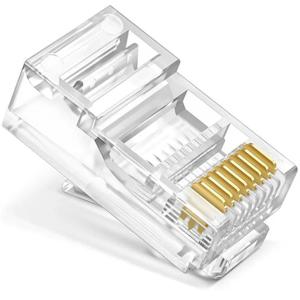 비차폐 크리스탈 헤드, 금도금 네트워크, RJ45 네트워크 케이블 커넥터, 50 PCs, 100PCs, Category 5, 8p8c
