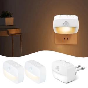 LED 야간 조명 모션 센서 EU 플러그 램프, 어린이 침실 장식, 복도 계단, WC 침대 옆 야간 램프