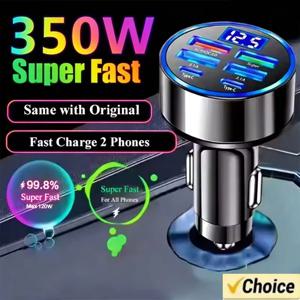 350W 차량용 충전기 USB PD QC3.0 USB C 차량용 휴대폰 충전기 타입 C 어댑터 아이폰 삼성 화웨이 샤오미 고속 충전 ﻿