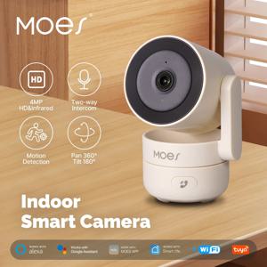 MOESTuya WiFi 실내 팬/틸트 스마트 보안 카메라 4MP HD 적외선 야간 모션 사운드 감지 모니터 파노라마 순찰