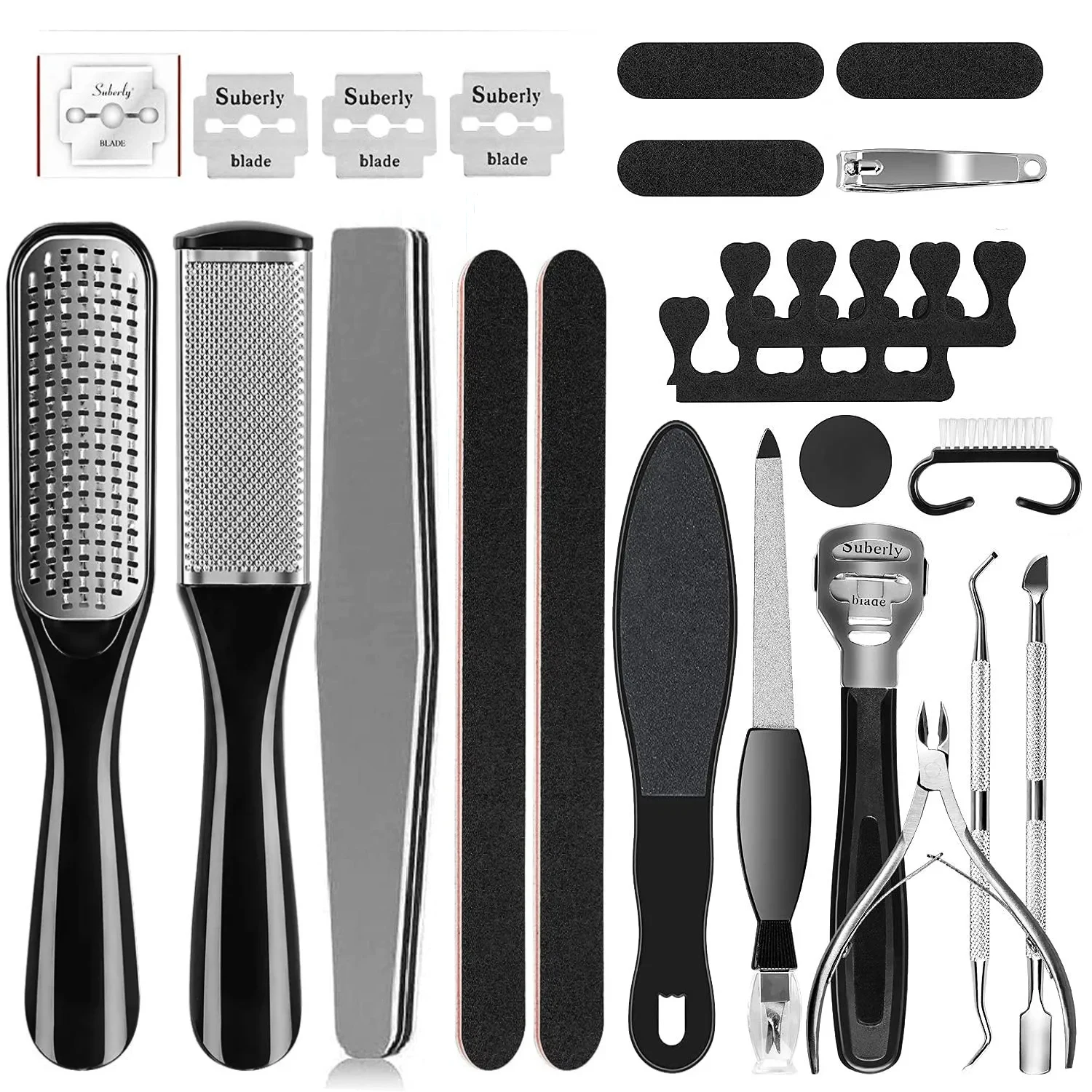 페디큐어 키트 8/10/23 in 1 스테인레스 스틸 전문 페디큐어 도구 세트 발 Rasp Peel Callus Dead Skin Remover