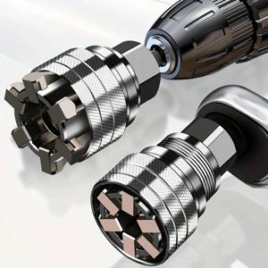 1pc 범용 조정 가능한 매직 소켓 렌치, 10~19mm, 다기능 래칫 렌치 헤드 스패너 슬리브, 수리 도구 액세서리