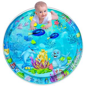 1pc 100cm 대형 아기 놀이 물 매트 돌고래 인감 패턴 PVC 풍선 라운드 놀이 매트 쿠션 어린이 선물