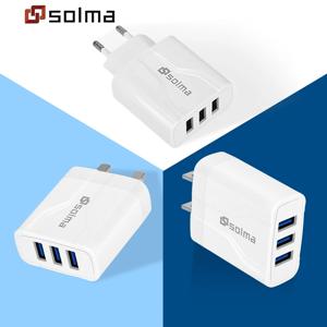 EU/US/UK 3 포트 USB 여행용 충전기 충전 벽 iPhone 용 충전 Samsung Xiaomi 모바일 플러그 충전 어댑터
