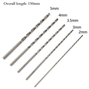 5Pcs 여분의 긴 HSS 고속 강철 150mm 드릴 비트 세트 목재, 알루미늄, 플라스틱 용 2mm/3mm,3.5mm,4mm,5mm 비트