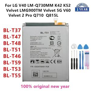 정품 BL-T37 BL-T47 BL-T48 BL-T51 BL-T46 BL-T59 BL-T53 BL-T55 교체 배터리, LG V40 K42 K52 벨벳 5G V60 Q710 Q815L 용