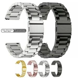 스틸 시계 스트랩 18mm 20mm 22mm 시계 밴드 Fitbit 스트랩/스테인레스 시계 금속 스트랩 삼성 Fossi용 퀵 릴리스 교체