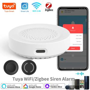 스마트 홈 보안용 투야 지그비 와이파이 사이렌 알람, 100db 스피커, 알렉사 얀덱스 앨리스, 투야 지그비 허브와 함께 작동