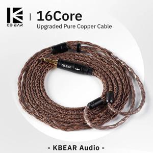 KBEAR 16 코어 순수 구리 이어폰 케이블 KZ EDX ZSN PRO BLON BL-03 KBEAR KS1 헤드폰 용 2PIN/MMCX/QDC 이어 버드 커넥터 사용