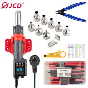 JCD 마이크로 핫 에어 건 8208 납땜 재작업 용접 스테이션, LCD 디지털 히트 건, BGA IC 납땜 도구, 열 수축 튜브 포함, 750W