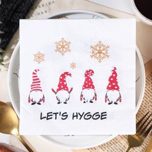 10/20pcs 2Ply 페인트 크리스마스 시리즈 주변 종이 일회용 인쇄 냅킨 파티 종이 타월 도매 사각형 종이 타월