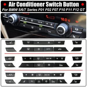 A/C 히터 기후 에어컨 제어판 BMW 5/7 시리즈 F07 GT/F10/F11 F01/F02 용 팬 속도 버튼 커버 자동차 스타일링
