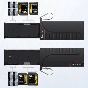 카메라, 드론, 스마트폰용 Desiontal 고속 2-in-1 카드 리더기 보관함 방수 SD 카드 케이스 DK10