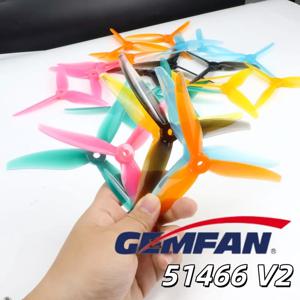 4PCS/2Pairs Gemfan 51466 V2 Sinch 3 블레이드/트라이 블레이드 프로펠러 프로펠러 FPV 레이싱 드론용 FPV 브러시리스 모터 6 색 노란색