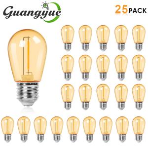 S14 플라스틱 LED 전구 E27 220V 110V 따뜻한 백색 2W 1W 깨지지 않는 빈티지 램프 전구 스트링 라이트 야외 정원 장식용