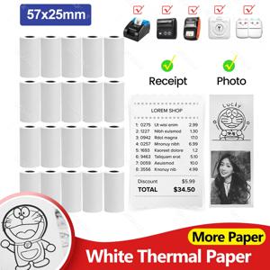 5~10 Pcs 미니 프린터 용지 57*25mm 감열지, 휴대용 포켓 모바일 사진 영수증 프린터 유니버설 용 백서 롤