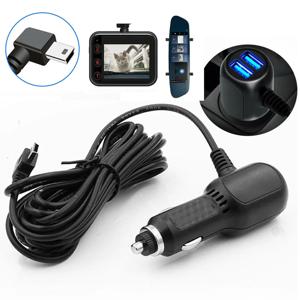 차량용 GPS 충전기, 자동차 운전 녹음기 전원 코드, USB 케이블, 11.5ft 전원, 듀얼 USB DVR 충전 케이블