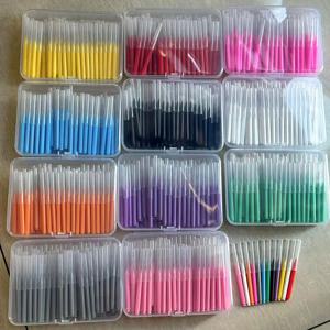 100/200 Pcs 상자 치간 칫솔 0.6-1.5Mm 치아 사이 청소 구강 관리 치열 교정 I 모양 치실 I 형 푸시 풀