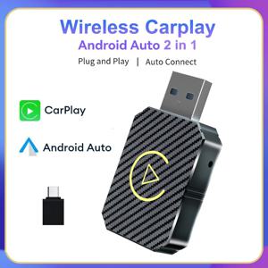 2025 새로운 무선 Carplay 어댑터 안드로이드 자동 2in1 스마트 미니 박스 WIFI BT 자동 연결 도요타 볼보 벤츠 MG 기아 마즈다 포드