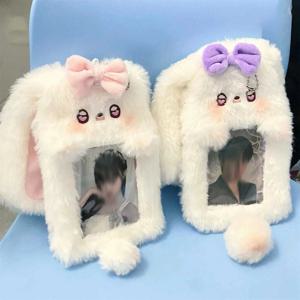 1PCS 귀여운 만화 플러시 포토카드 홀더 부드러운 동물 디자인 ID 신용카드 보호 슬리브 학교 사무실 일상용