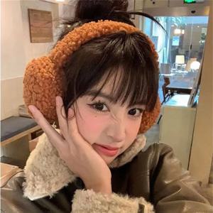 귀여운 플러시 헤드폰 겨울 귀마개 여성용 따뜻한 부드러운 귀 덮개 모조 캐시미어 헤어 밴드 패션 귀마개 야외 용품