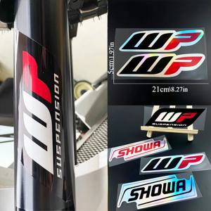 2PCS 오토바이 스티커 Motocross 프론트 포크 Showa Wp 충격 흡수 장치 멋진 로고 서스펜션 내구성 비닐 데칼 장식