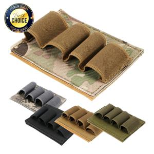 4라운드 전술용 샷건 쉘 파우치 MOLLE 탄약 가방 나일론 홀더(매직 테이프 포함) 사냥용 총기 액세서리