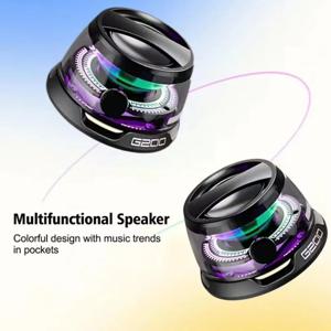VIKEFON 휴대용 블루투스 스피커 HECATE G200 RGB 조명 마그네틱 스피커 BT5.3 미니 사운드 박스 7시간 재생 전화 거치대