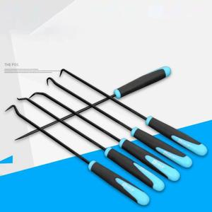 6Pcs 오일 씰 후크 세트 240mm 산업용 차량 트럭 작업장 유지 보수를위한 휴대용 견고한 O-링 가스켓 리무버 도구
