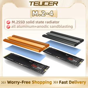 TEUCER M.2 2280 NVMe SSD PS5/PC/노트북 냉각용 열 패드가 있는 알루미늄 방열판 라디에이터 5mm 두께