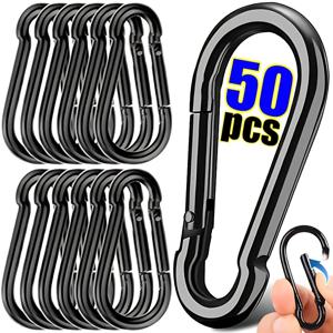 50/10Pcs 미니 Carabiner 키 체인 Alluminum 합금 D 유형 버클 스프링 스냅 클립 후크 키 체인 Carabiner 키 캠핑 도구