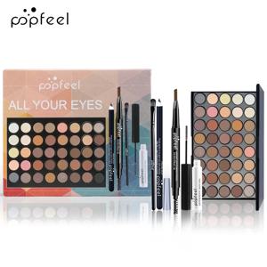 POPFEEL 아이 메이크업 세트, 아이섀도우 팔레트, 아이라이너, 마스카라, 눈썹 연필, 메이크업 도구 세트 박스, 여성용 선물