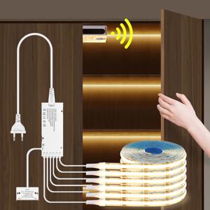 COB LED 스트립 라이트 스마트 더블 문짝 센서 스위치 캐비닛 조명, 실내 조명, 듀폰 LED 테이프, 문짝 오픈 라이트 ON, 12V