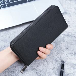 남성용 긴 지갑 대용량 다중 카드 슬롯 캔버스 지퍼 지갑 비즈니스 핸드백 카드 홀더 지갑 동전 가방