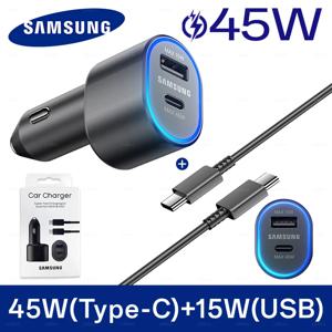 60W 삼성 USB 유형 C 차량용 충전기 PD 슈퍼 충전 갤럭시 S25 S24 S23 S22 울트라 45W 15W 충전기 삼성 Z 폴드 5 4 자동차 플립
