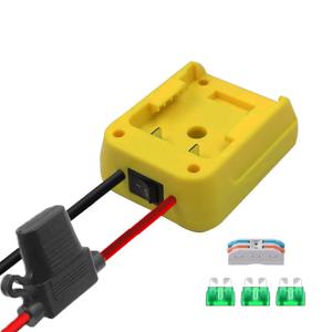 디월트 20V 리튬 배터리 DCB206용 파워 휠 어댑터 케이스 스위치 퓨즈 와이어 터미널 12AWG DIY 전동 트럭 RC 자동차 장난감