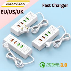 4 포트 USB 고속 충전 충전기 유형 C 벽 충전기 iPhone 용 Samsung Xiaomi Huawei 전화 충전기 EU/US/UK 플러그 전원 어댑터