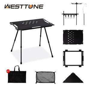 WESTTUNE 야외 IGT 전술 테이블 조정 가능한 다리가있는 경량 다기능 접이식 알루미늄 합금 캠핑 피크닉 테이블